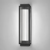 Modern Black Outdoor LED Wall Sconce Waterproof Rectangular Strip Light for Porch and Garden