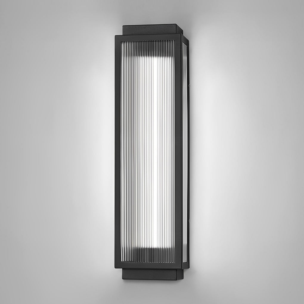 Modern Black Outdoor LED Wall Sconce Waterproof Rectangular Strip Light for Porch and Garden