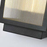 Modern Black Outdoor LED Wall Sconce Waterproof Rectangular Strip Light for Porch and Garden