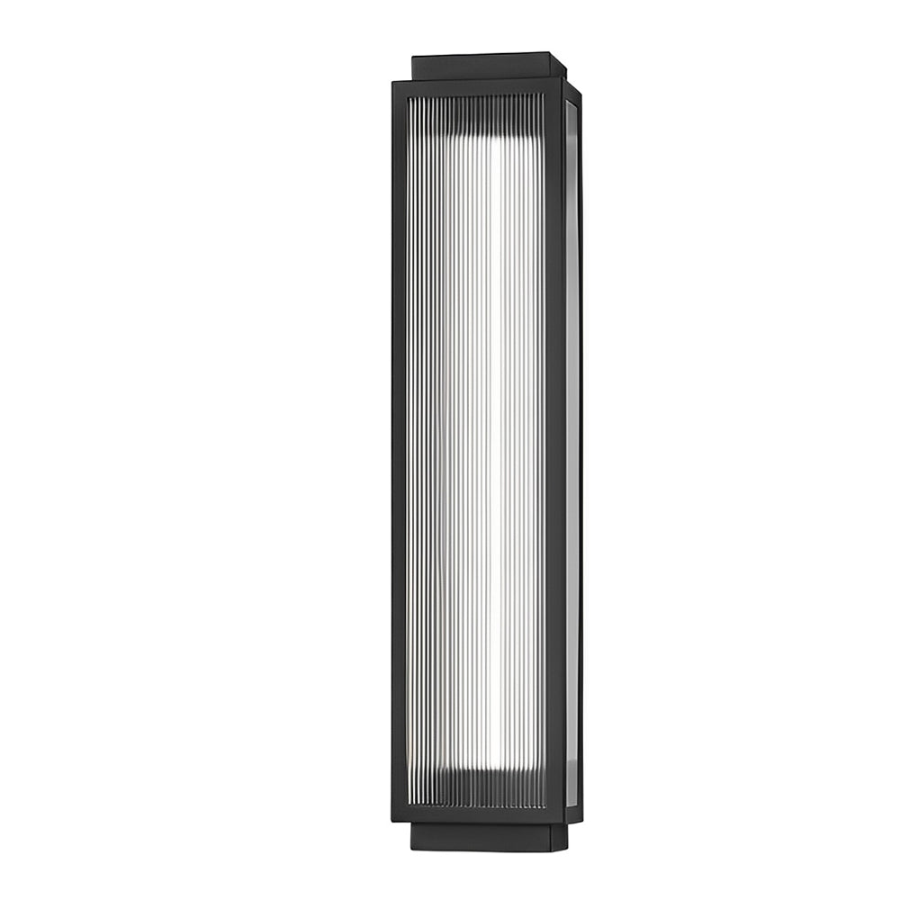 Modern Black Outdoor LED Wall Sconce Waterproof Rectangular Strip Light for Porch and Garden