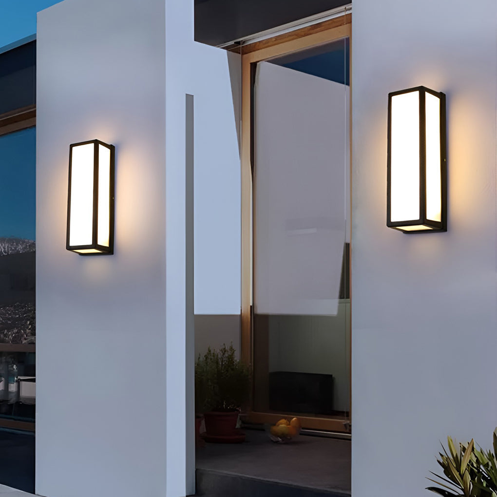 Modern Black Outdoor LED Wall Sconce with Motion Sensor IP65 Waterproof Lighting for Porch Garden
