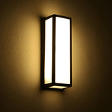 Modern Black Outdoor LED Wall Sconce with Motion Sensor IP65 Waterproof Lighting for Porch Garden
