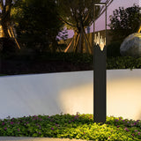 Modern Black Outdoor Pathway Lighting with Frosted Mountain Glass Scenery Design
