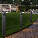 Modern Black Outdoor Pathway Lights Waterproof IP65 COB LED Garden Landscape Bollard Lighting