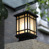 Modern Black Outdoor Solar Fence Post Lights Waterproof 3 Color Step Dimming Exterior Lamp