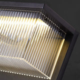 Modern Black Outdoor Solar Wall Light Waterproof Rectangular Acrylic Exterior Sconce