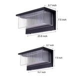 Modern Black Outdoor Solar Wall Light Waterproof Rectangular Acrylic Exterior Sconce