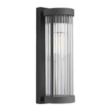 Modern Black Outdoor Solar Wall Sconce Waterproof Glass LED Exterior Light for Garden