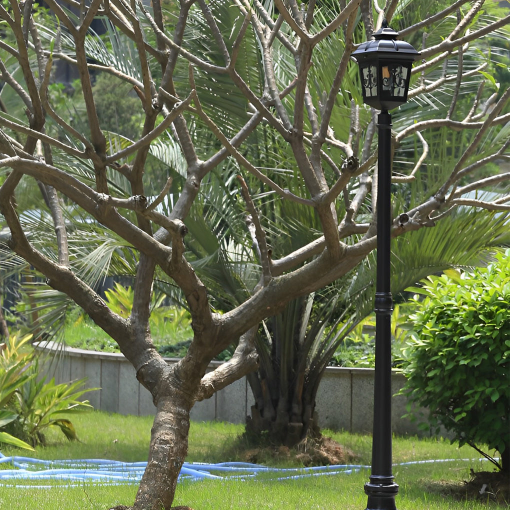 Modern Black Outdoor Street Light Waterproof LED Post Lamp for Garden and Lawn