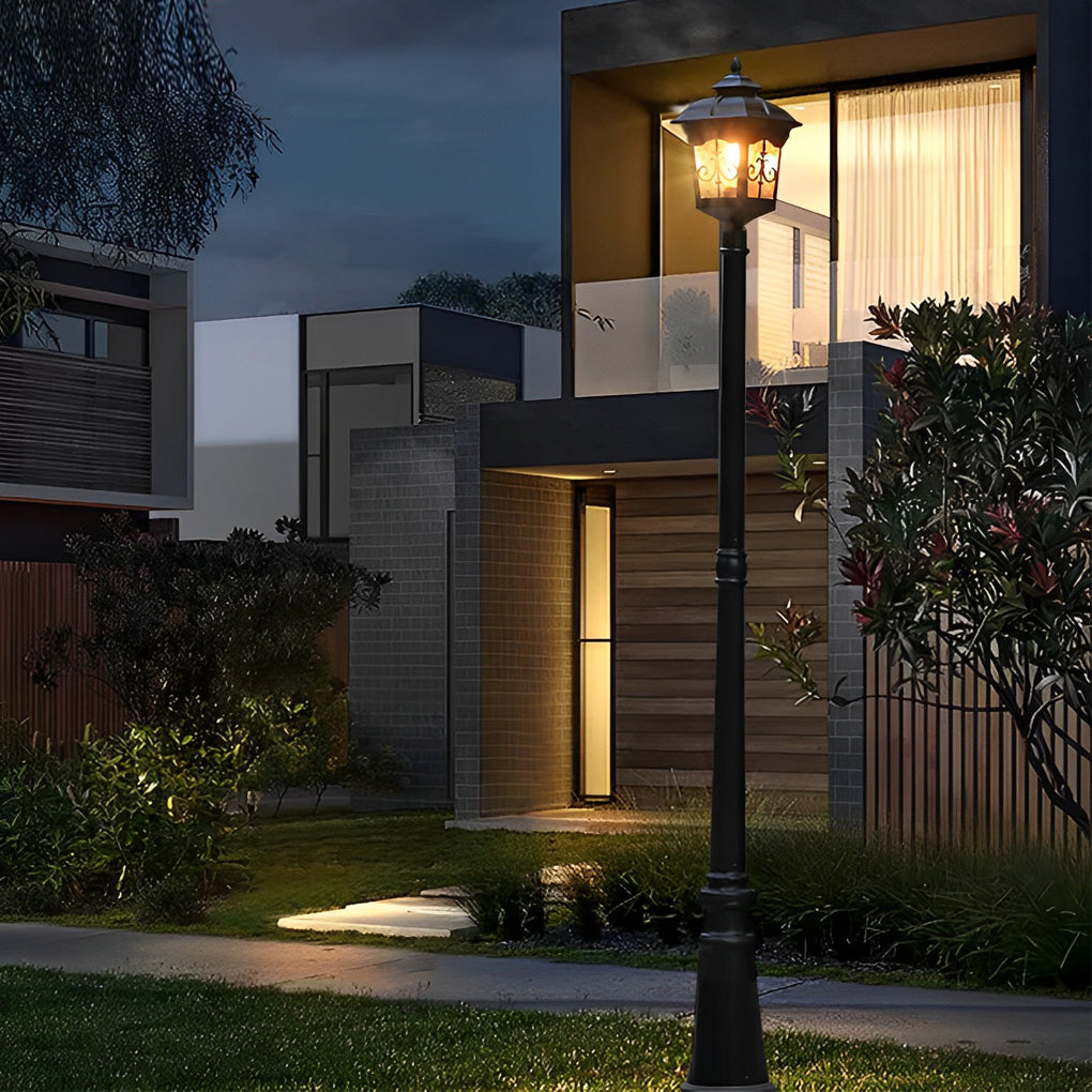 Modern Black Outdoor Street Light Waterproof LED Post Lamp for Garden and Lawn