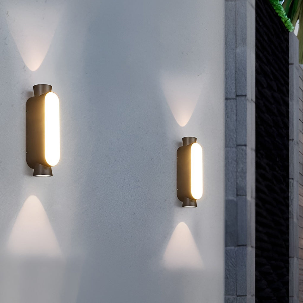Modern Black Outdoor Wall Sconce IP65 Waterproof LED Up and Down Exterior Aluminum Light Fixture