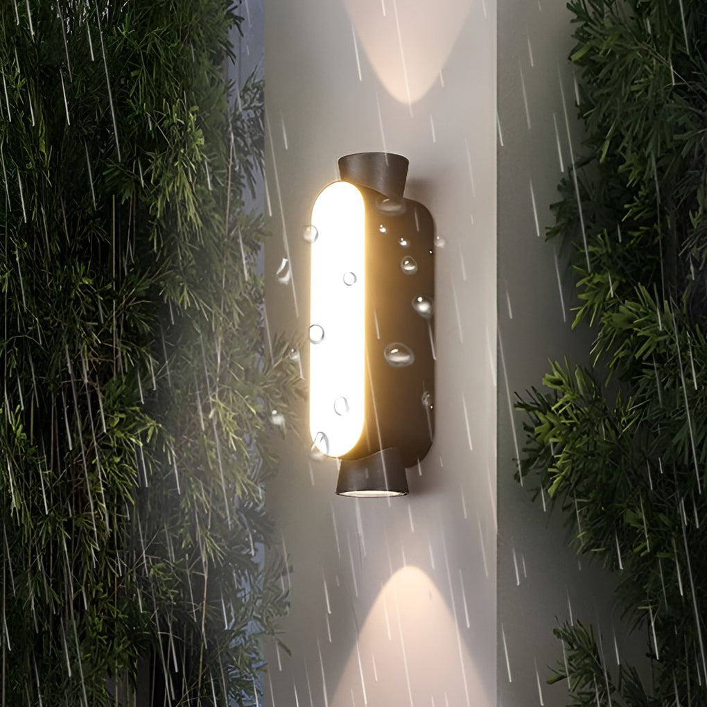 Modern Black Outdoor Wall Sconce IP65 Waterproof LED Up and Down Exterior Aluminum Light Fixture
