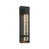 Modern Black Outdoor Wall Sconce with Bubble Glass Shade Waterproof LED Exterior Lighting