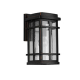 Modern Black Outdoor Wall Sconce with Bubble Glass Shade Waterproof Porch Lighting