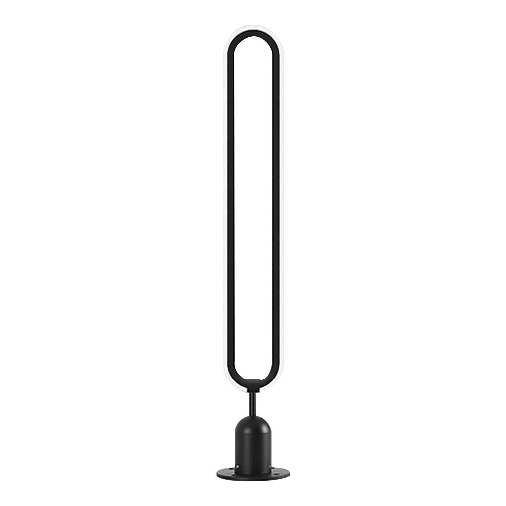 Modern Black Oval Ring LED Landscape Light Waterproof Solar Powered Outdoor Pathway Lamp