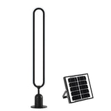 Modern Black Oval Ring LED Landscape Light Waterproof Solar Powered Outdoor Pathway Lamp