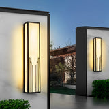 Modern Black Rectangular LED Outdoor Wall Sconce Waterproof IP65 Exterior Light for Porch and Villa