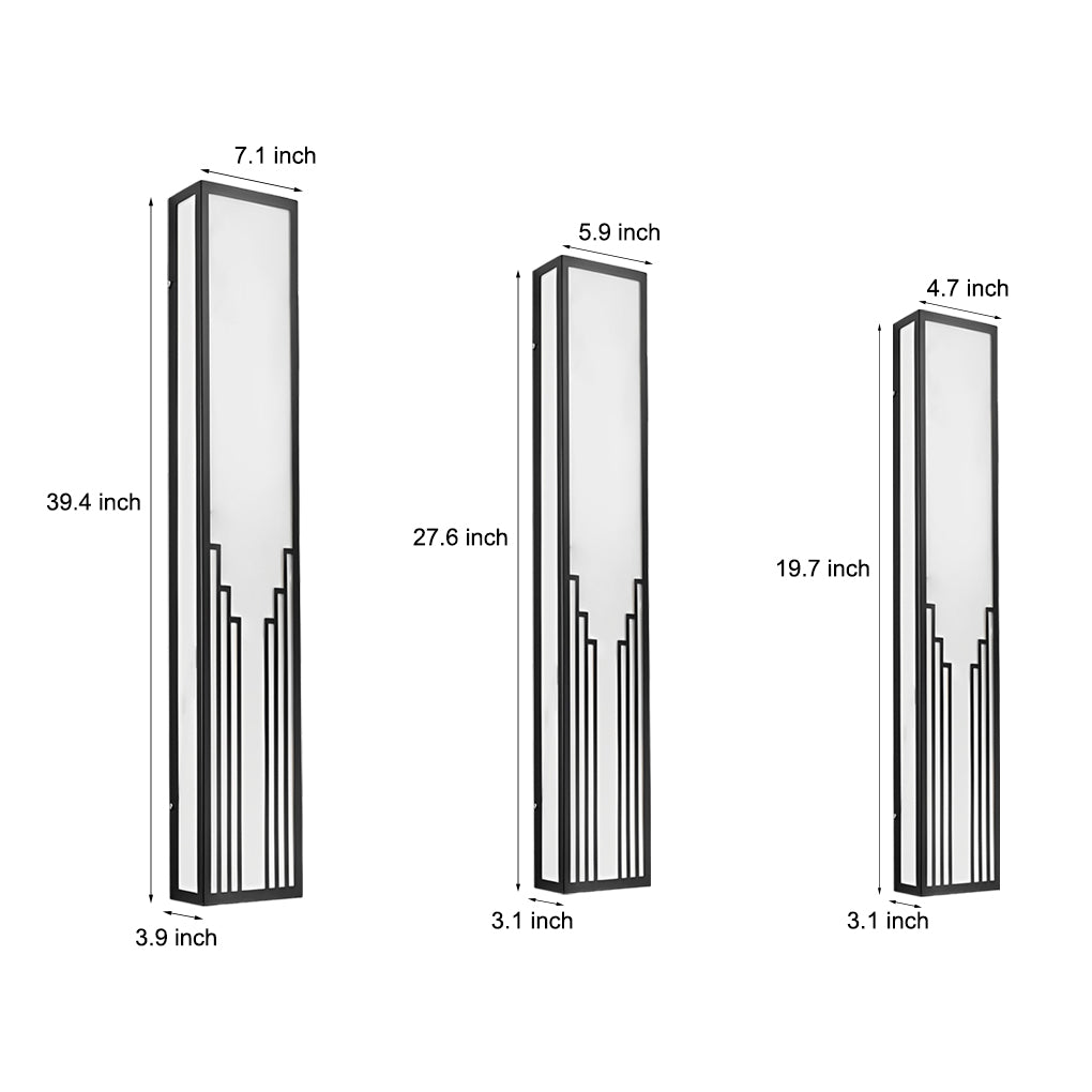 Modern Black Rectangular LED Outdoor Wall Sconce Waterproof IP65 Exterior Light for Porch and Villa