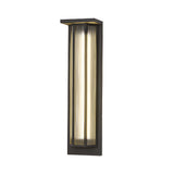 Modern Black Rectangular LED Outdoor Wall Sconce with Acrylic Shade Waterproof Exterior Lighting for Porch