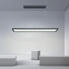 Modern Black Rectangular LED Pendant Light Linear Minimalist Chandelier for Kitchen Island and Living Room