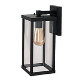 Modern Black Rectangular Outdoor Wall Sconce IP65 Waterproof Glass Exterior Light Fixture