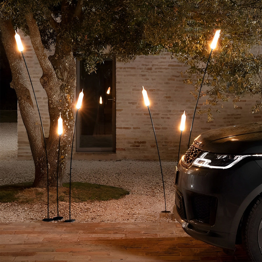 Modern Black Reed LED Landscape Path Light Waterproof Outdoor Lawn Garden Pathway Lighting