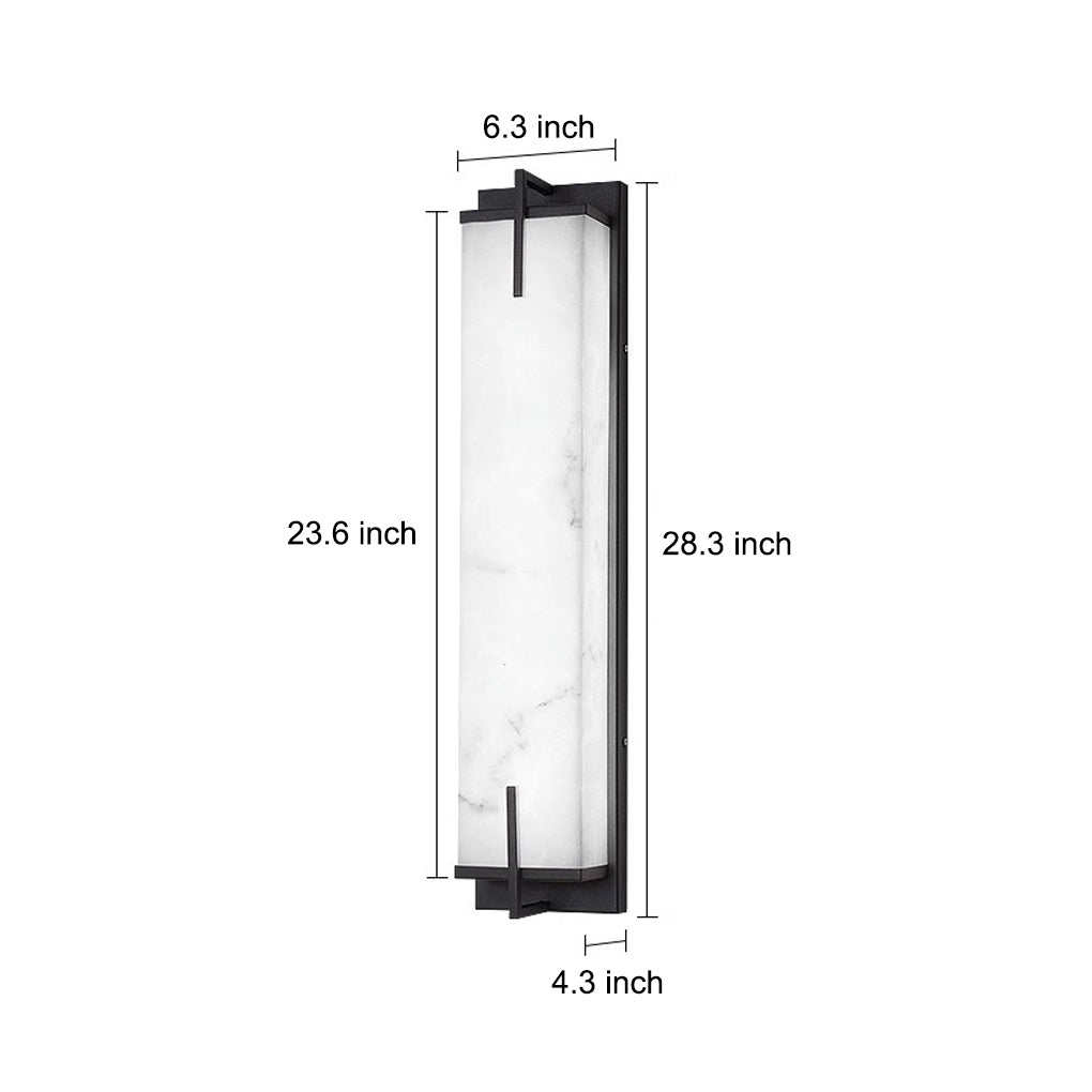 Modern Black Resin Outdoor LED Wall Sconce Waterproof Exterior Light for Balcony Garden