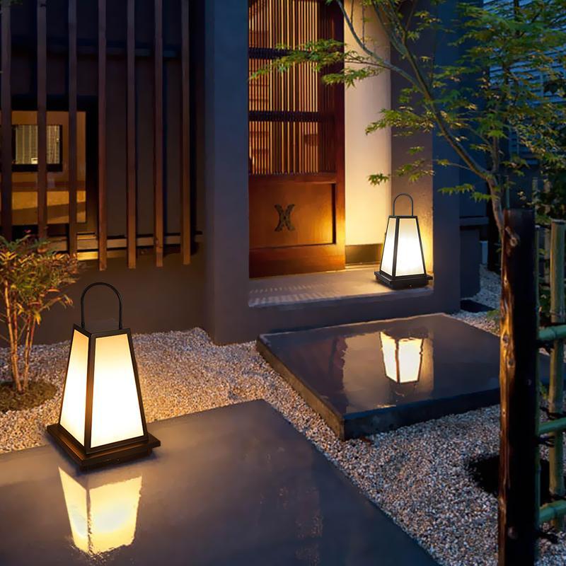 Modern Black Retro LED Outdoor Lantern Waterproof Pathway Garden Light for Patios and Lawns