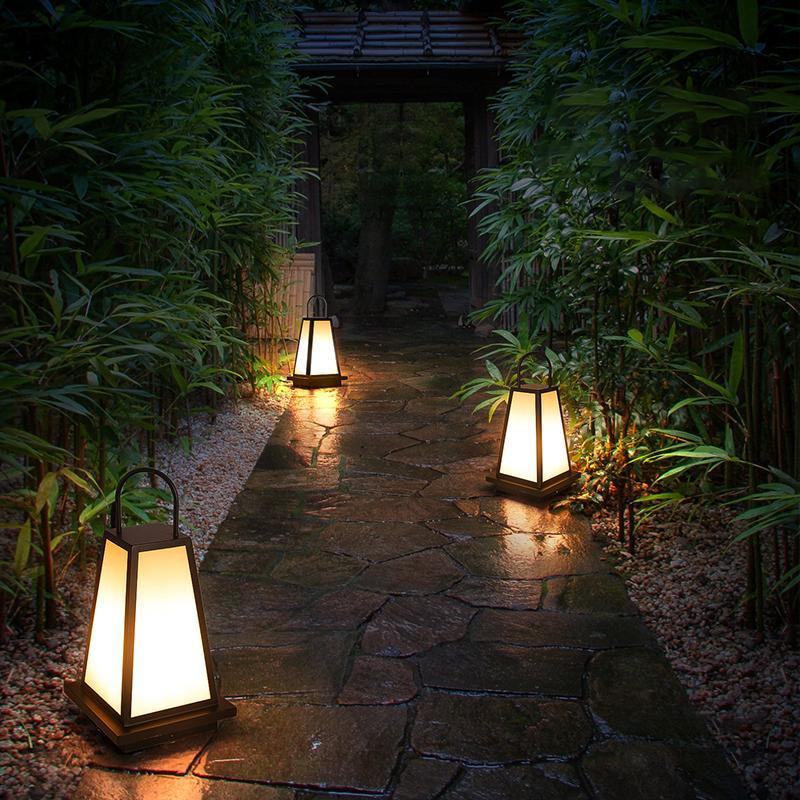 Modern Black Retro LED Outdoor Lantern Waterproof Pathway Garden Light for Patios and Lawns