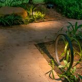 Modern Black Ring LED Landscape Pathway Lighting Waterproof Outdoor Circular Lawn Lamp