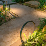 Modern Black Ring LED Landscape Pathway Lighting Waterproof Outdoor Circular Lawn Lamp