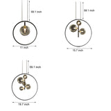 Modern Black Ring Pendant Light with Clear Glass Globe Bubbles for Dining Room