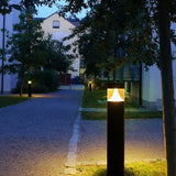 Modern Black Round Aluminum Outdoor Post Lamp Waterproof LED Landscape Light for Garden