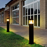 Modern Black Round Aluminum Outdoor Post Lamp Waterproof LED Landscape Light for Garden