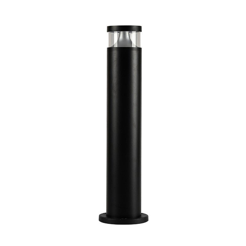 Modern Black Round Aluminum Outdoor Post Lamp Waterproof LED Landscape Light for Garden