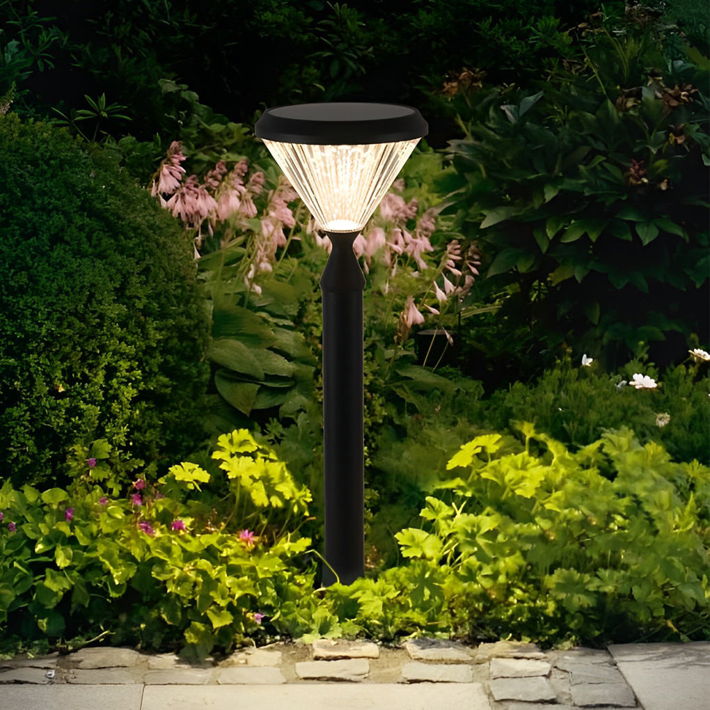 Modern Black Round Solar Powered Outdoor LED Garden Lights for Post Wall and Lawn