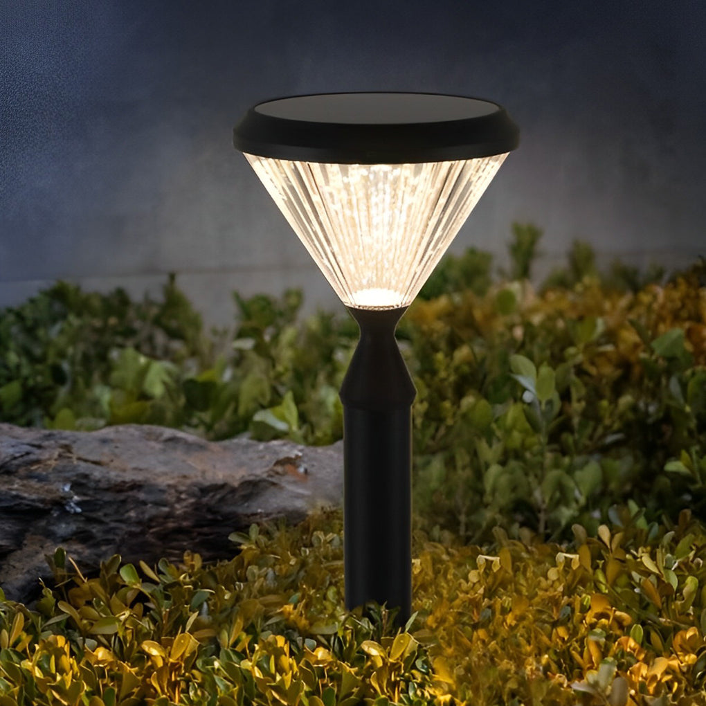 Modern Black Round Solar Powered Outdoor LED Garden Lights for Post Wall and Lawn