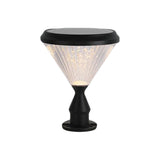 Modern Black Round Solar Powered Outdoor LED Garden Lights for Post Wall and Lawn