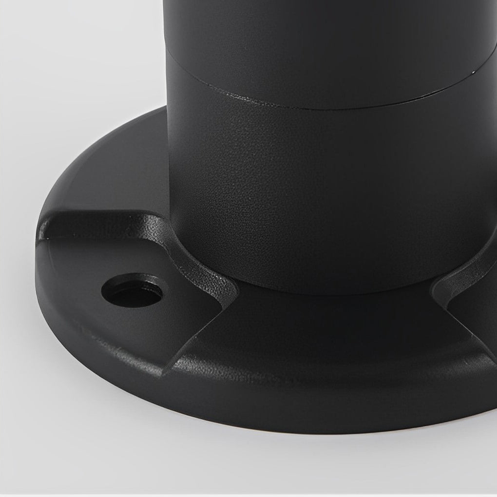 Modern Black Round Solar Powered Outdoor LED Garden Lights for Post Wall and Lawn