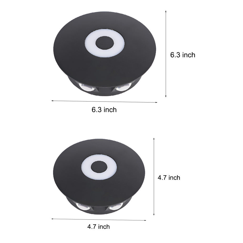 Modern Black Round Waterproof LED Wall Sconce Outdoor Decorative Flower Pattern Washer Light