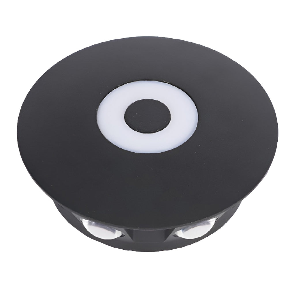 Modern Black Round Waterproof LED Wall Sconce Outdoor Decorative Flower Pattern Washer Light