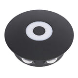 Modern Black Round Waterproof LED Wall Sconce Outdoor Decorative Flower Pattern Washer Light