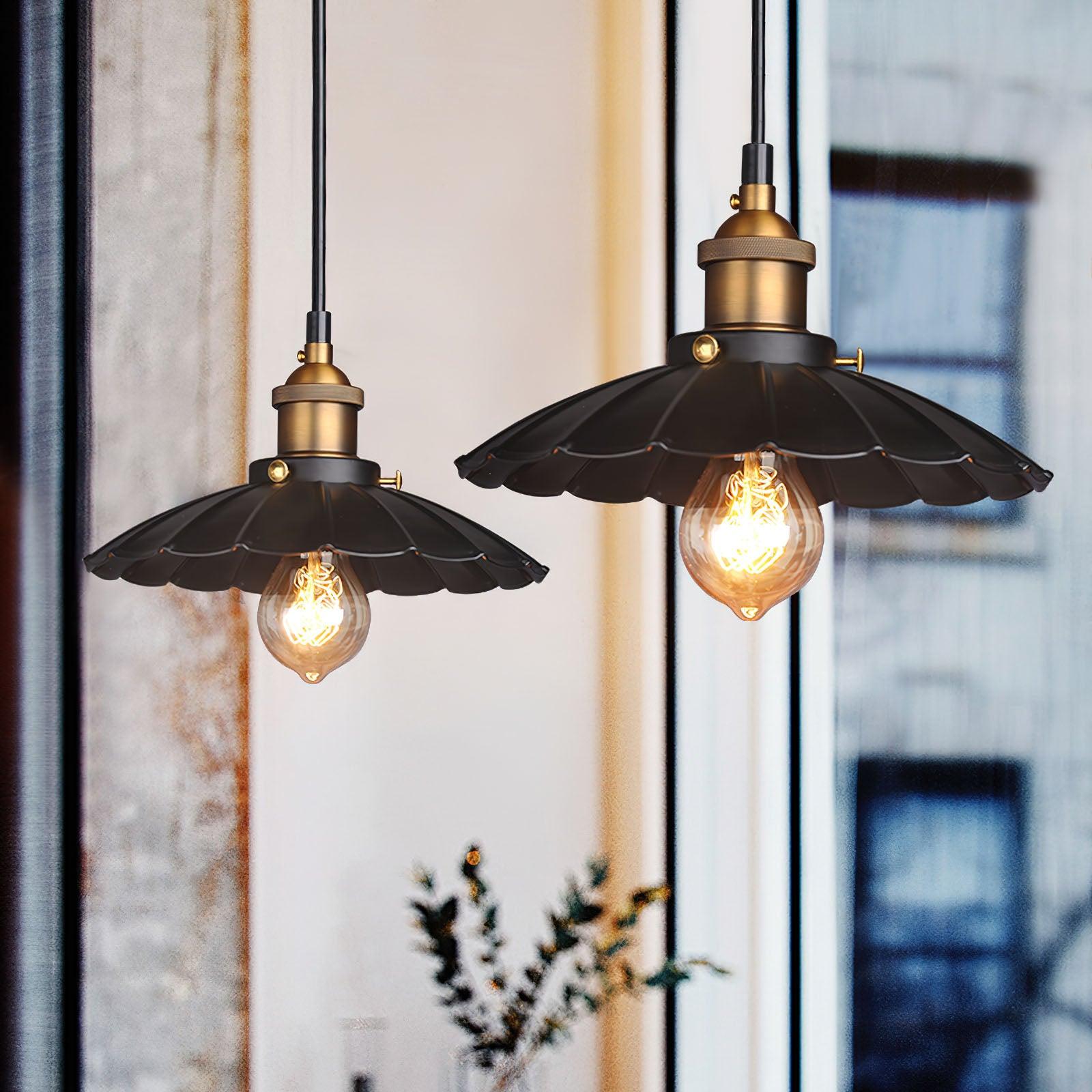 Modern Black Skirt Pendant Light Iron Hanging Lamp for Kitchen and Dining Room