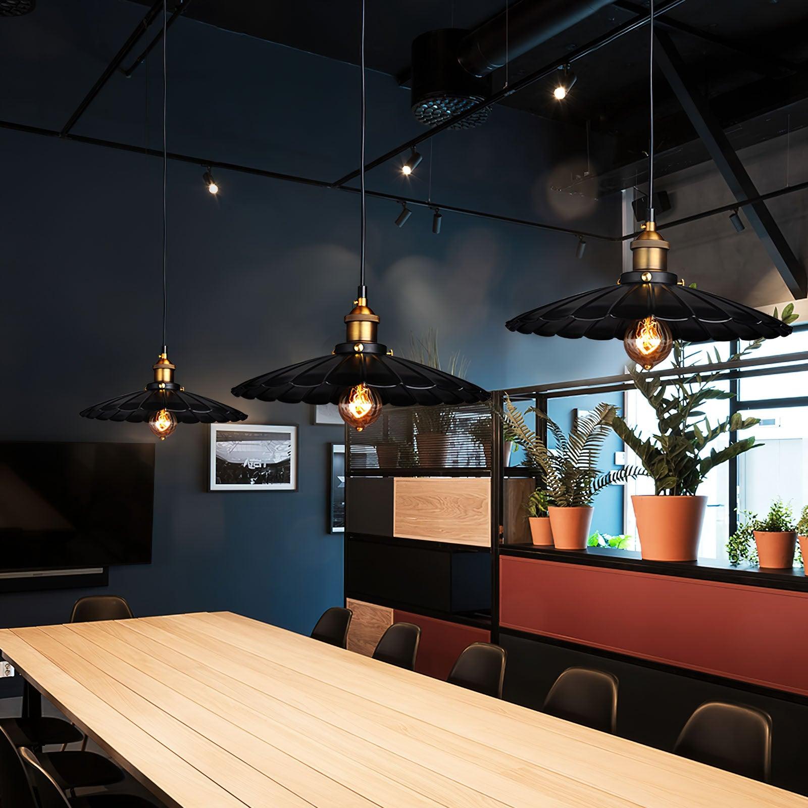 Modern Black Skirt Pendant Light Iron Hanging Lamp for Kitchen and Dining Room