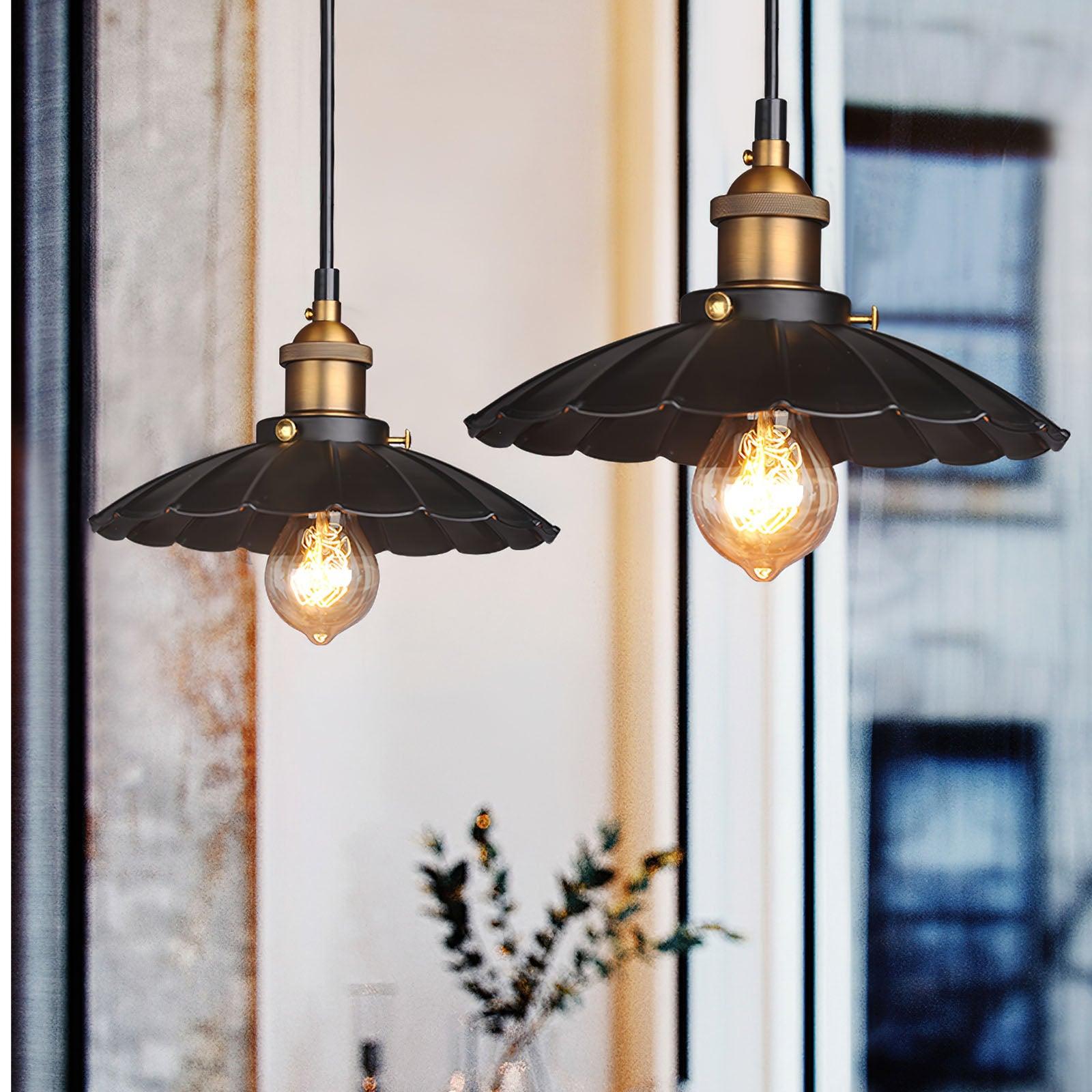 Modern Black Skirt Pendant Light Iron Hanging Lamp for Kitchen and Dining Room