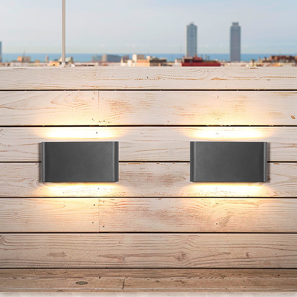 Modern Black Slim Outdoor LED Wall Sconce Waterproof Up Down Exterior Porch Light