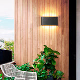Modern Black Slim Outdoor LED Wall Sconce Waterproof Up Down Exterior Porch Light