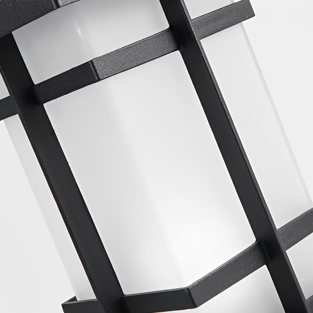 Modern Black Solar Fence Post Lights Waterproof Outdoor Garden Lantern with Remote Control Dimming