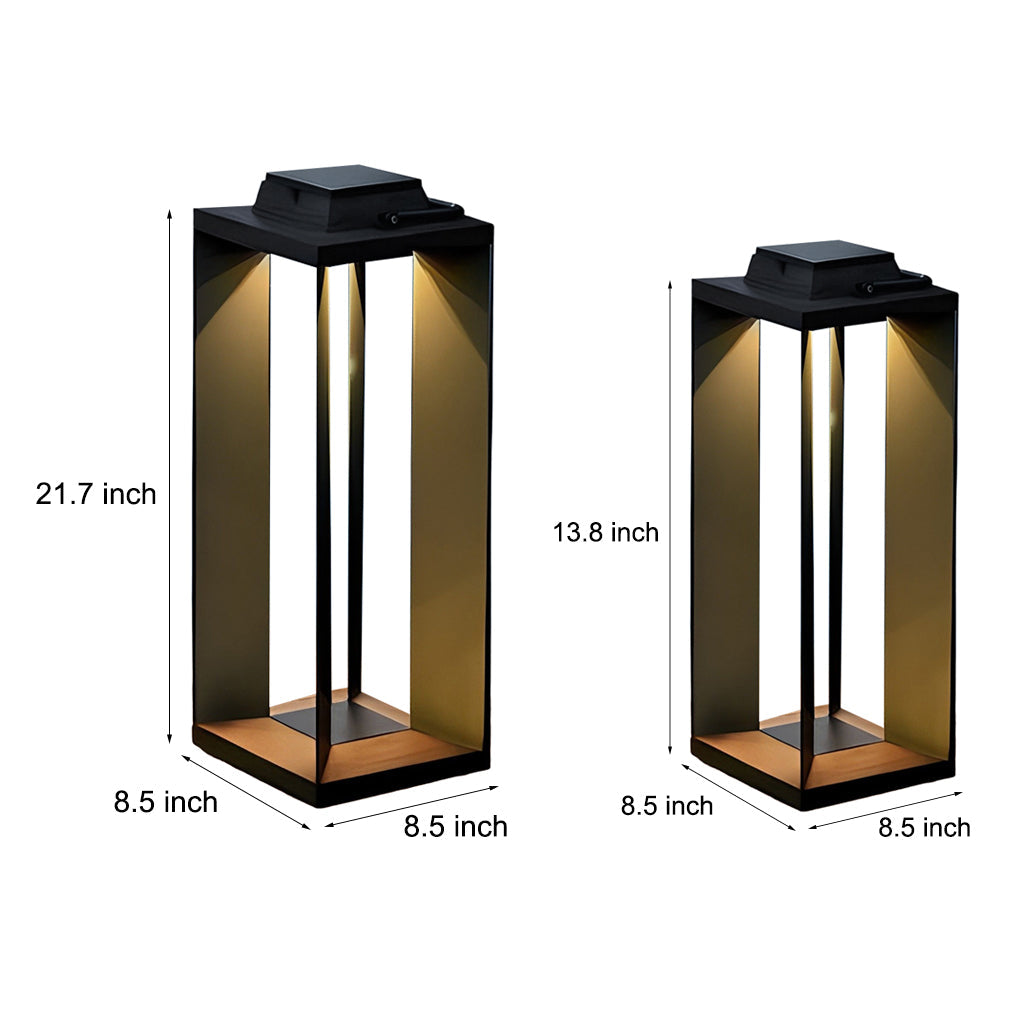 Modern Black Solar Lawn Lamp Waterproof LED Outdoor Floor Light for Garden Yard