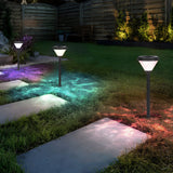 Modern Black Solar LED Landscape Path Lights with Ground Stake for Garden and Walkway
